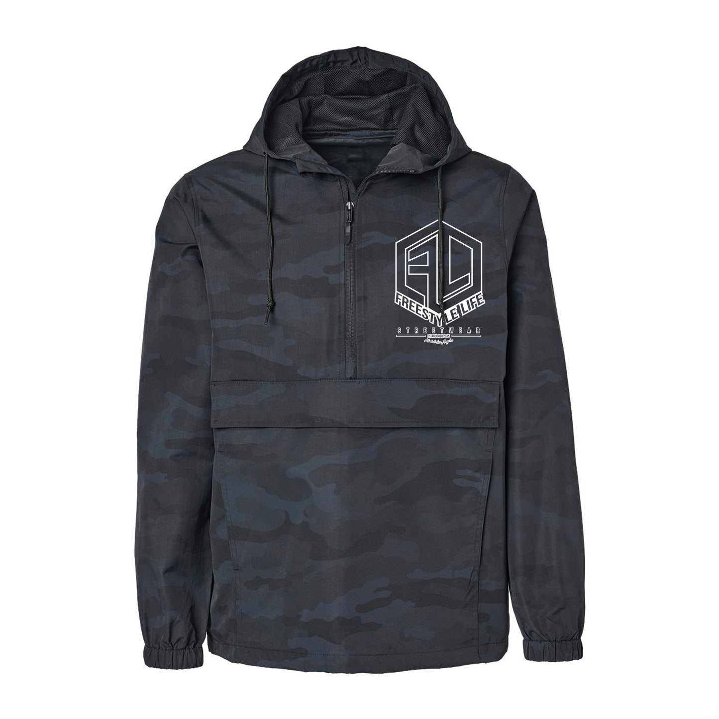 Famous FL Logo Water Resistant Jacket - Black Camo